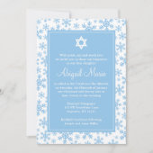 Blue Snowflake Border Star van David Bat Mitzvah Kaart (Voorkant)