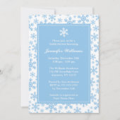 Blue Snowflake Border Winter Vrijgezellenfeest Kaart (Voorkant)
