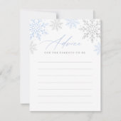 Blue Snowflake Boy Baby shower Advies Notitiekaartje (Voorkant)