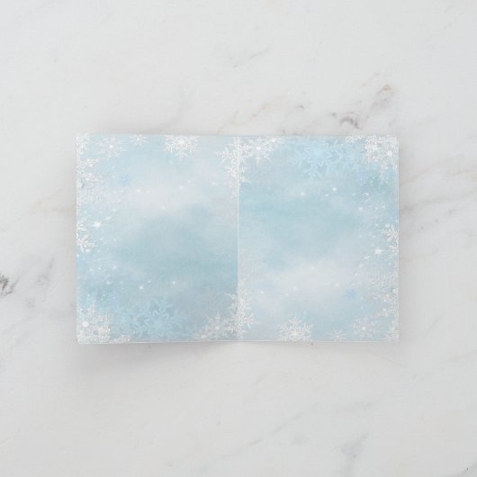 Blue Snowflake Boy Baby shower Bedankt (Binnen)