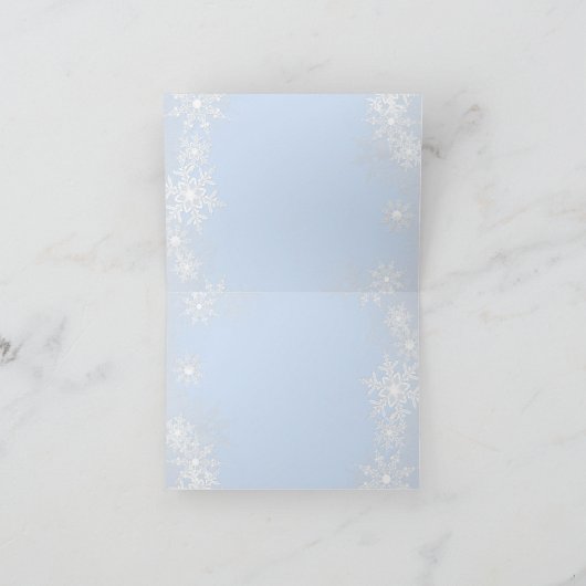 Blue Snowflake Boy Baby shower Bedankt (Binnen)