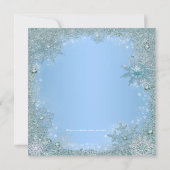 Blue Snowflake Boys Kerst Baby shower Kaart (Achterkant)