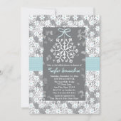 Blue Snowflake Bridal Wedding Shower-uitnodigingen Kaart (Voorkant)
