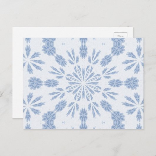 Blue Snowflake Briefkaart (Voorkant / Achterkant)