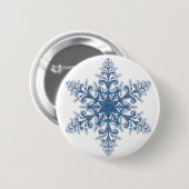 Blue Snowflake Button (Voorkant /achterkant)