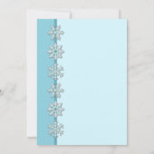 Blue Snowflake Button Winter Weddenschap Kaart (Achterkant)