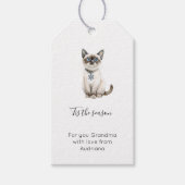 Blue Snowflake Cat Christmas   Cadeaulabel (Voorkant)