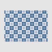 Blue Snowflake Checkered Pattern-feestdag Tissuepapier (Voorkant)