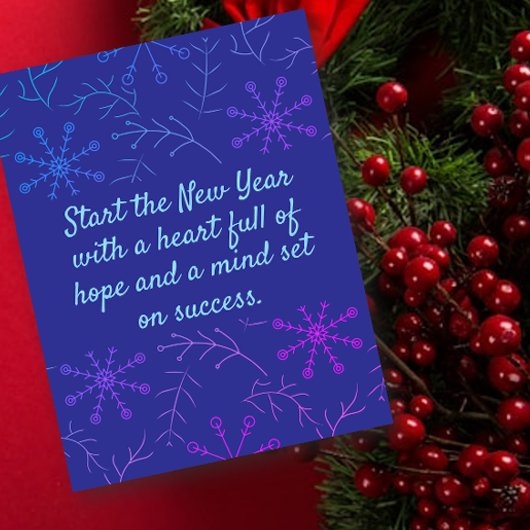 Blue Snowflake Christmas Flat Holiday Kaart