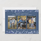 Blue Snowflake Christmas Modern Collage 3 Photos (Voorkant)