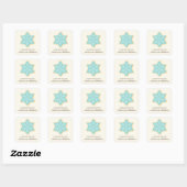 Blue Snowflake Cookie Vierkante Sticker (Vel)