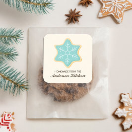 Blue Snowflake Cookie Vierkante Sticker