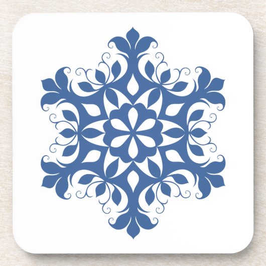 Blue Snowflake Cork Onderzetter set (Voorkant)