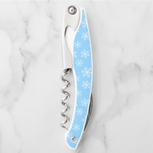 Blue Snowflake Corkschroef Kurkentrekker (Voorkant)