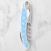 Blue Snowflake Corkschroef Kurkentrekker (Achterkant)