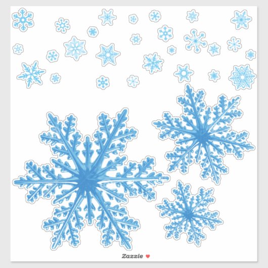 Blue Snowflake Craft Vinyl Sticker (Vel)
