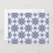 Blue Snowflake Damask Patroon Briefkaart (Voorkant / Achterkant)