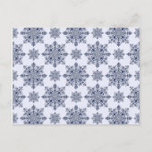 Blue Snowflake Damask Patroon Briefkaart (Voorkant)