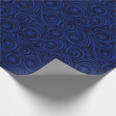 Blue Snowflake Damask Patroon Cadeaupapier (Hoek)