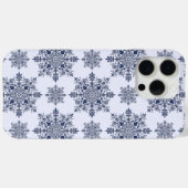 Blue Snowflake Damask Patroon Case-Mate iPhone Case (Achterkant (horizontaal))