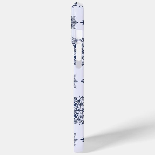 Blue Snowflake Damask Patroon Case-Mate iPhone Case (Achterkant / Links)