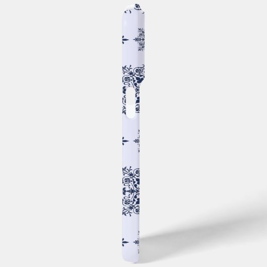 Blue Snowflake Damask Patroon Case-Mate iPhone Case (Achterkant / Rechts)