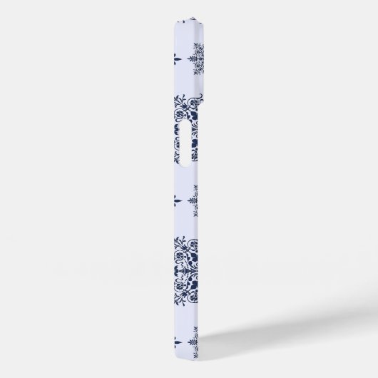 Blue Snowflake Damask Patroon Case-Mate iPhone Case (Achterkant / Rechts)