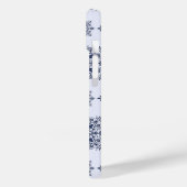 Blue Snowflake Damask Patroon Case-Mate iPhone Case (Achterkant / Links)