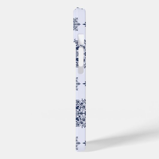 Blue Snowflake Damask Patroon Case-Mate iPhone Case (Achterkant / Links)