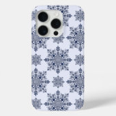 Blue Snowflake Damask Patroon Case-Mate iPhone Case (Achterkant)