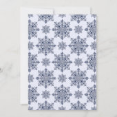 Blue Snowflake Damask Patroon Feestdagenkaart (Voorkant)
