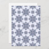 Blue Snowflake Damask Patroon Feestdagenkaart (Voorkant / Achterkant)