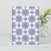 Blue Snowflake Damask Patroon Feestdagenkaart (Staand voorkant)