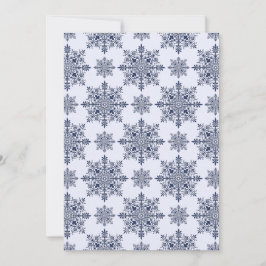 Blue Snowflake Damask Patroon Feestdagenkaart
