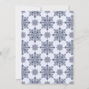 Blue Snowflake Damask Patroon Feestdagenkaart