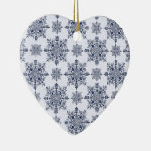 Blue Snowflake Damask Patroon Keramisch Ornament (Rechts)