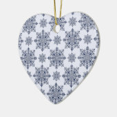 Blue Snowflake Damask Patroon Keramisch Ornament (Links)