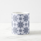 Blue Snowflake Damask Patroon Koffiemok (Center)