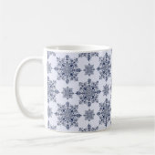 Blue Snowflake Damask Patroon Koffiemok (Links)