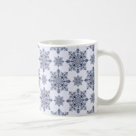 Blue Snowflake Damask Patroon Koffiemok