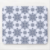 Blue Snowflake Damask Patroon Muismat (Voorkant)