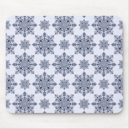 Blue Snowflake Damask Patroon Muismat