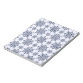 Blue Snowflake Damask Patroon Notitieblok (Linkerzijde)