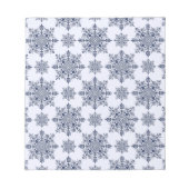 Blue Snowflake Damask Patroon Notitieblok (Voorkant)