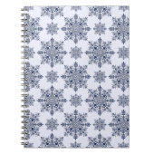 Blue Snowflake Damask Patroon Notitieboek (Voorkant)