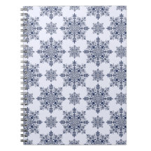 Blue Snowflake Damask Patroon