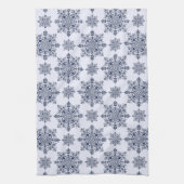 Blue Snowflake Damask Patroon Theedoek (Verticaal)