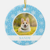 Blue Snowflake Dog Ornament (Voorkant)