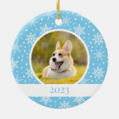 Blue Snowflake Dog Ornament (Achterkant)