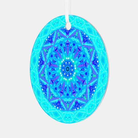 Blue Snowflake Editable Ornament (Voorkant links)
